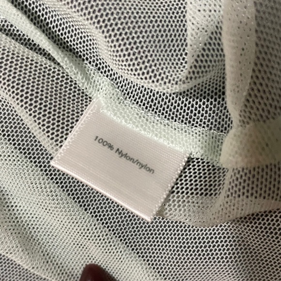 Light Mint Mini Dress/Babydoll with Floral Trim - Picture 5 of 7